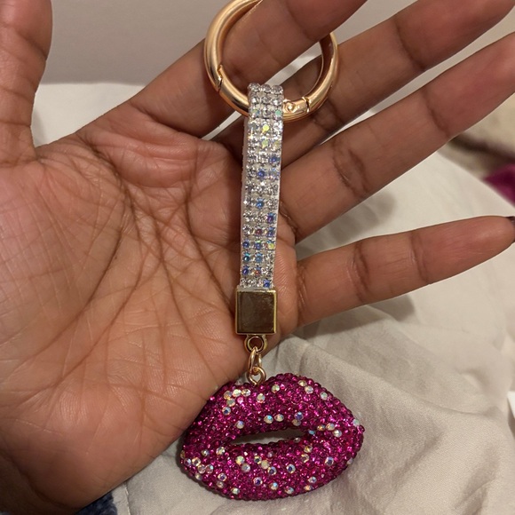 Accessories - Pink Rhinestone Lip Keychain